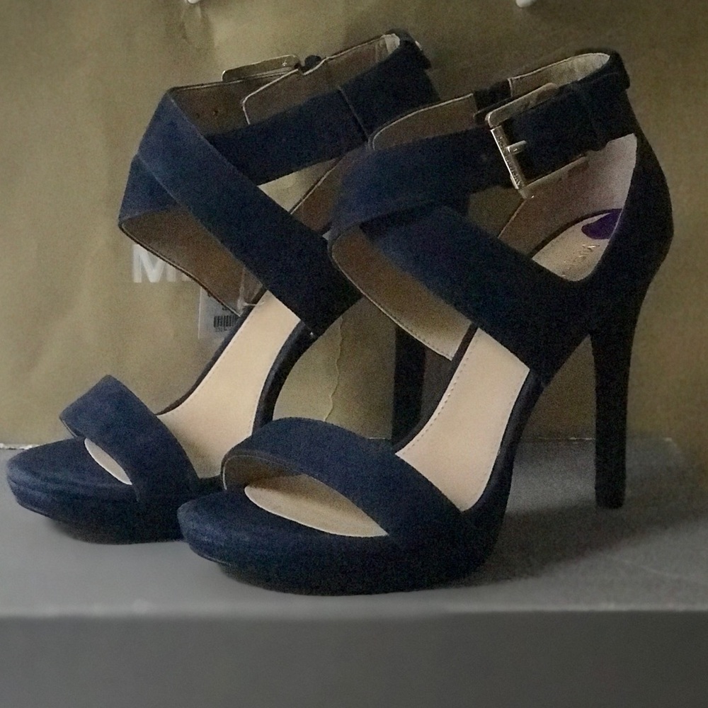 Navy suede Michael Kors heels